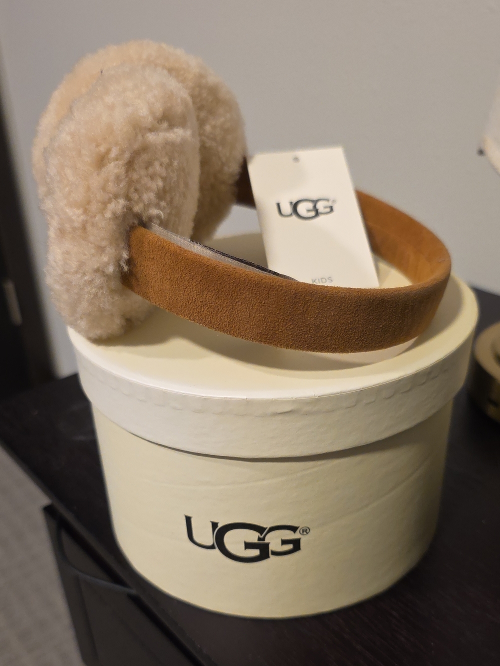 UGG Kids Shearling Earmuffs in Chestnut and Cream